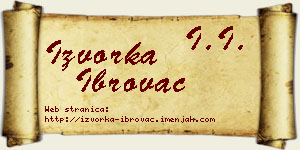Izvorka Ibrovac vizit kartica